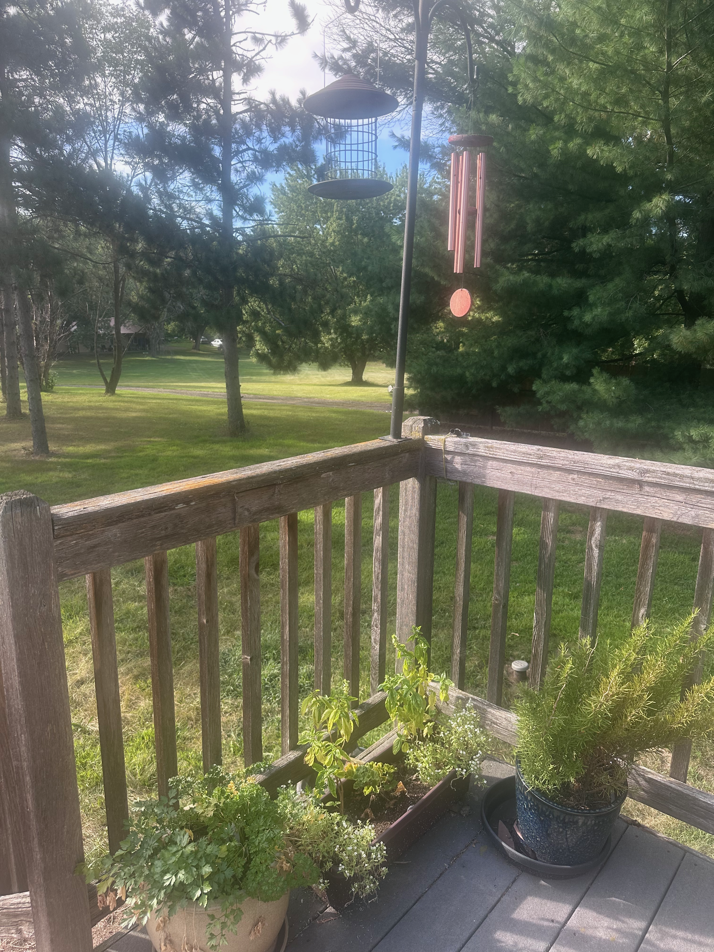 The tops of the railing was rotting away, but we took care of it.