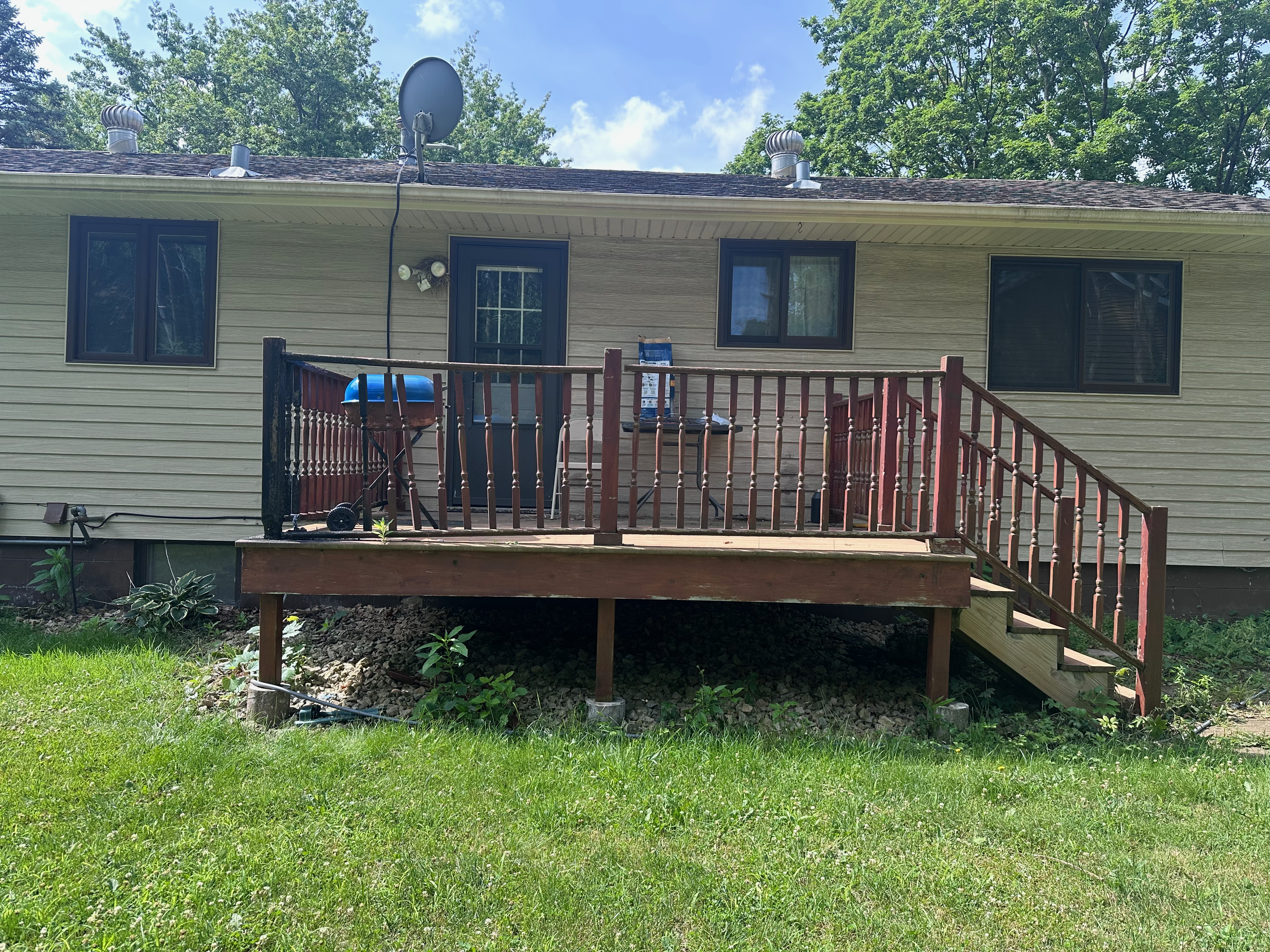 The owner was not happy to have his deck burned up.